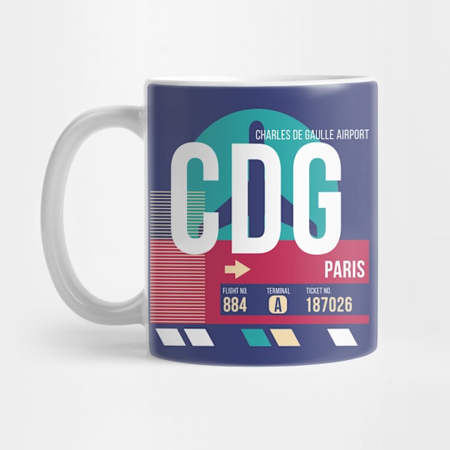 Paris (CDG) Airport Code Baggage Tag E by SLAG_Creative